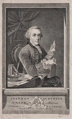 Joannes Augustus Unzer, Medicus - Johann August Unzer (1727-1799) Arzt Mediziner physician Halle Hamburg Alton