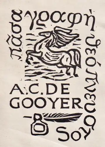 A.C. de Gooyer - Exlibris ex-libris Ex Libris bookplate