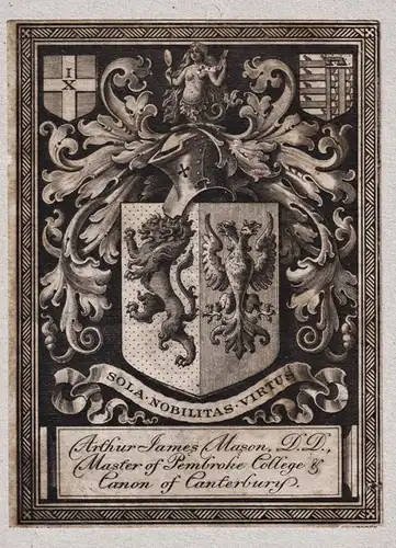 Arthur James Mason - Canterbury Exlibris ex-libris Ex Libris / Wappen coat of arms / armorial bookplate
