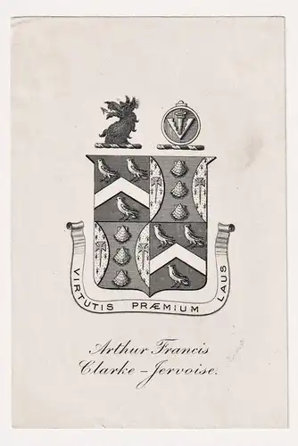 Arthur Francis Clarke-Jervoise - Exlibris ex-libris Ex Libris / Wappen coat of arms / armorial bookplate
