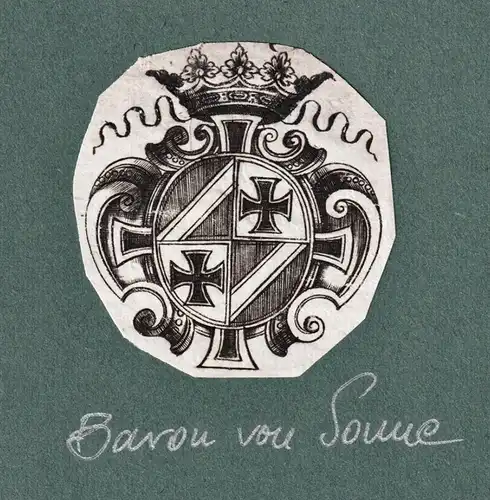 Baron von Sonne - Exlibris ex-libris Ex Libris / Wappen coat of arms / armorial bookplate