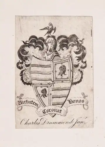 Charles Drummond Jun. - Exlibris ex-libris Ex Libris / Wappen coat of arms / armorial bookplate