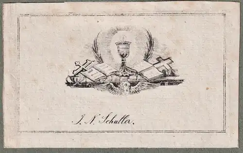 J.N. Schaller - Johann Nepomuk Schaller (1777-1842) Bildhauer Österreich Exlibris ex-libris Ex Libris bookpla