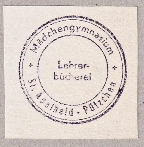 Lehrbücherei St. Adelheid - Exlibris Stempel ex-libris Ex Libris bookplate stamp