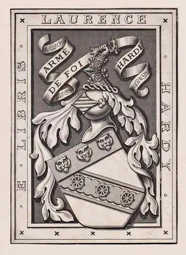 Laurence Hardy - Lawrence Hardy (1854-1933) British politician Exlibris ex-libris Ex Libris / armorial bookpla