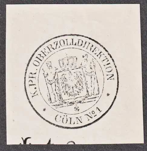 Oberzolldirektion Cöln - Köln Exlibris Stempel ex-libris Ex Libris bookplate stamp