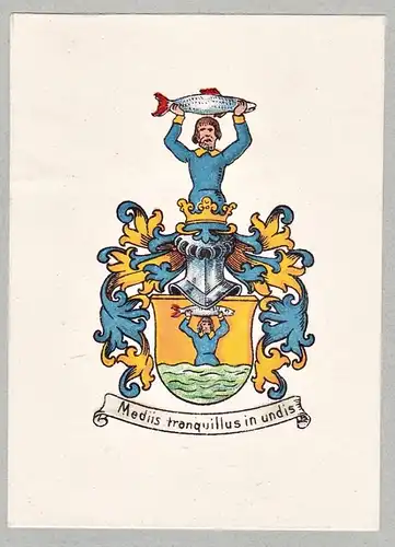 Mediis tranquillus in undis - Exlibris ex-libris Ex Libris armorial bookplate Wappen coat of arms