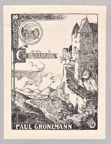 P. Gronemann - Exlibris ex-libris Ex Libris bookplate