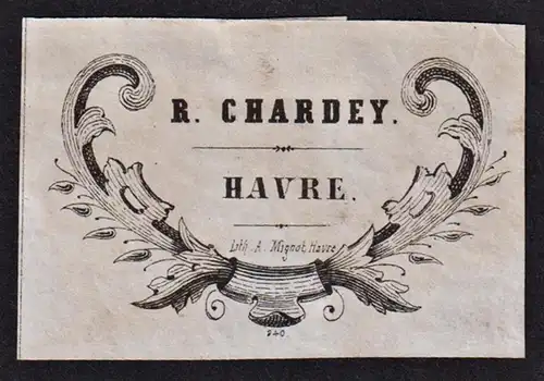 R. Chardey - Remi Chardey (1799-1900) Le Havre Exlibris ex-libris Ex Libris bookplate