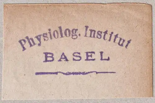Physiolog. Institut Basel - Exlibris Stempel ex-libris Ex Libris bookplate stamp