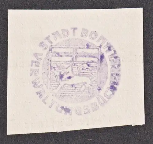 Stadt Bonn - Stempel stamp Exlibris ex-libris Ex Libris bookplate