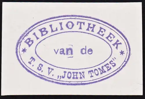 T.S.V. John Tomes - Exlibris Stempel ex-libris Ex Libris bookplate stamp