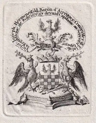 Victor Joseph Hermenegild - Exlibris ex-libris Ex Libris armorial bookplate Wappen coat of arms