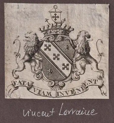 Vincent Lorraine - Exlibris ex-libris Ex Libris / armorial bookplate Wappen coat of arms