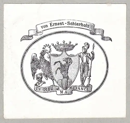von Ernest-Schierholz -  Exlibris ex-libris Ex Libris armorial bookplate Wappen coat of arms