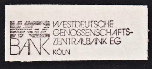 WGZ Bank - Köln Exlibris Stempel ex-libris Ex Libris bookplate stamp