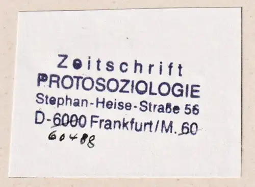 Zeitschrift Protosoziologie - Frankfurt Exlibris Stempel ex-libris Ex Libris bookplate stamp