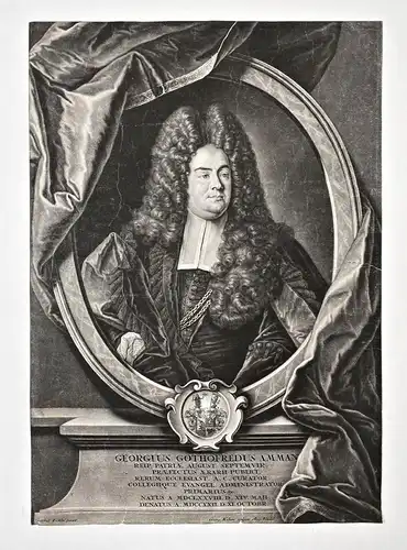 Georgius Gothofredus Amman - Georg Gottfried Ammann (1678-1722) Augsburg Geheimer Rat Portrait