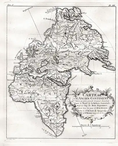 Carte de l'Ancien Continent - Old World / Alte Welt / World Map Mappemonde Weltkarte / Africa Europa Asia