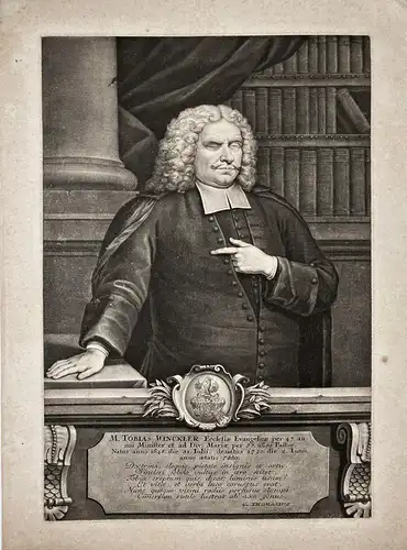 M. Tobias Winckler - Tobias Winckler (1648-1720) Pfarrer Nürnberg Wappen Portrait
