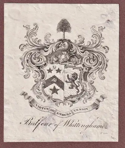 Balfour of Whittinghame - Exlibris ex-libris Ex Libris / armorial bookplate Wappen coat of arms