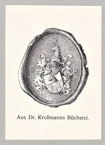 Aus Dr. Krollmanns Bücherei -  Exlibris ex-libris Ex Libris bookplate