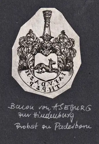 Baron von Aseburg zur Hindenburg - Exlibris ex-libris Ex Libris bookplate