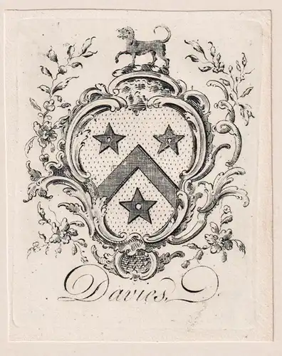 Davies - Exlibris ex-libris Ex Libris armorial bookplate Wappen coat of arms