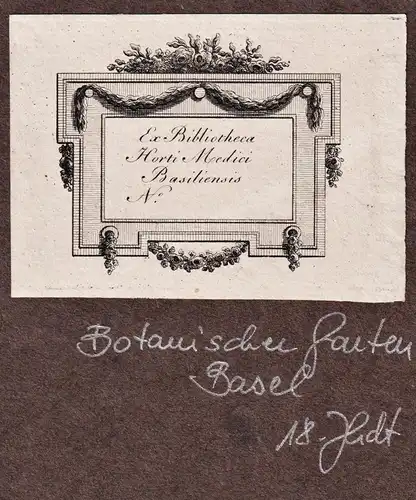 Botanischer Garten Basel 18.Jhdt. - Exlibris ex-libris Ex Libris bookplate