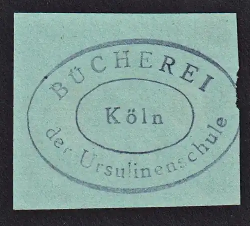 Bücherei Köln der Ursulinenschule - Exlibris Stempel ex-libris Ex Libris bookplate stamp