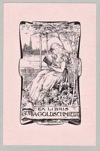 Ex Libris Guida Goldschmiedt - Jugendstil Exlibris ex-libris Ex Libris bookplate