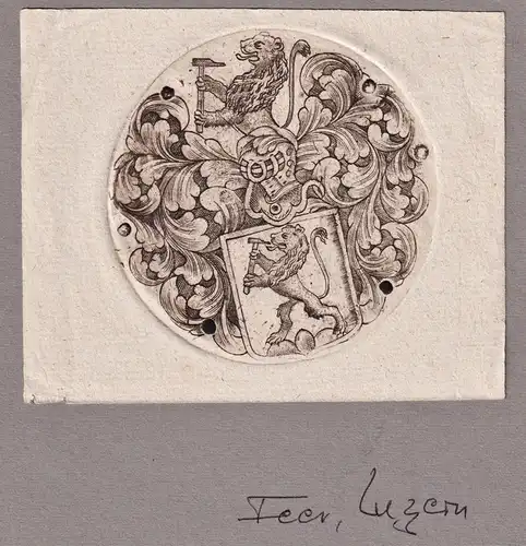 Feer, Luzern - Schweiz Switzerland Exlibris ex-libris Ex Libris armorial bookplate Wappen coat of arms