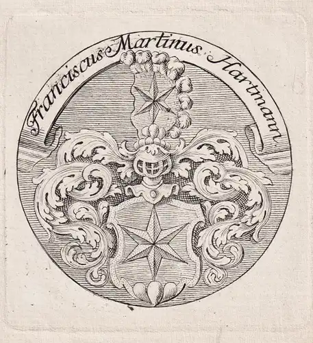 Franziscus Martinus Hartmann - Exlibris ex-libris Ex Libris armorial bookplate Wappen coat of arms