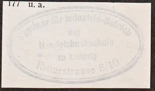 Handelshochschule zu Leipzig - Exlibris Stempel ex-libris Ex Libris bookplate stamp