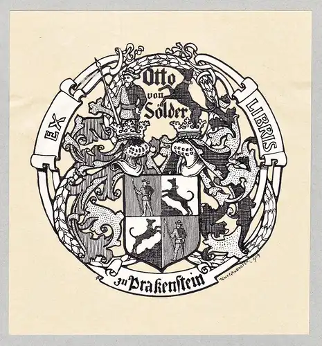 Otto von Sölder zu Parkenstein - Exlibris ex-libris Ex Libris armorial bookplate Wappen coat of arms