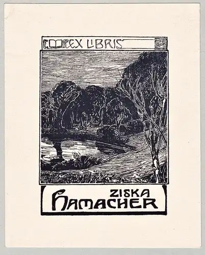 Ziska Hamacher - Exlibris ex-libris Ex Libris bookplate