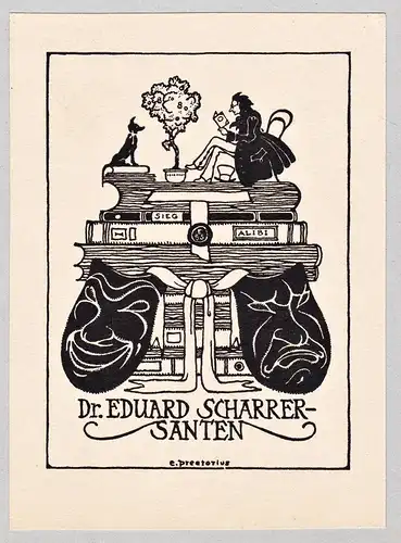 Ex Libris Dr. Eduard Scharrer-Santen - Exlibris ex-libris Ex Libris bookplate