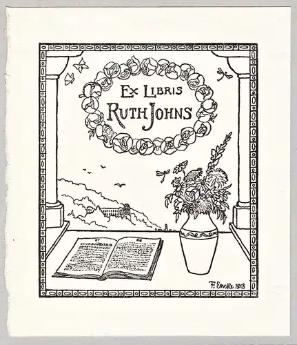 Ex Libris Ruth Johns - Jugendstil Exlibris ex-libris Ex Libris bookplate