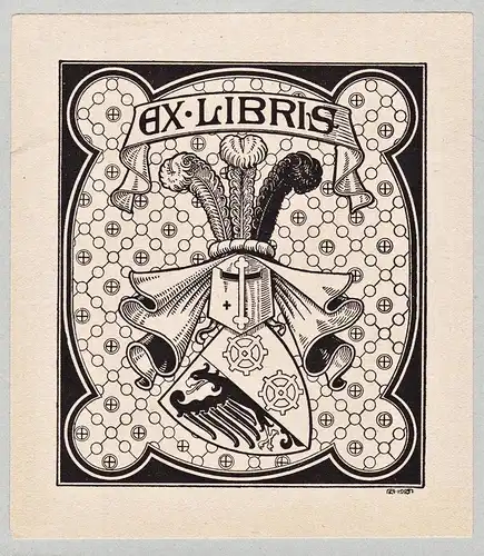 Ex Libris - Jugendstil Exlibris ex-libris Ex Libris armorial bookplate Wappen coat of arms