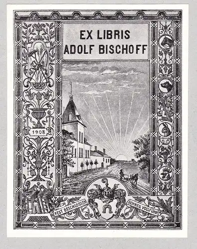 Ex Libris Adolf Bischoff - Exlibris ex-libris Ex Libris bookplate Wappen coat of arms