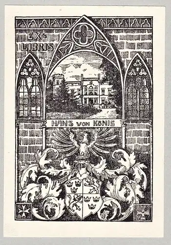 Ex Libris - Hans von König - Exlibris ex-libris Ex Libris armorial bookplate Wappen coat of arms