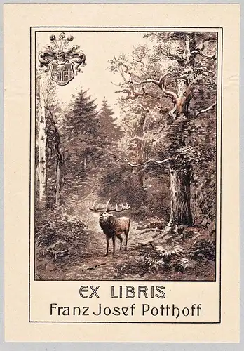 Ex Libris Franz Josef Potthoff - Exlibris ex-libris Ex Libris armorial bookplate Wappen coat of arms