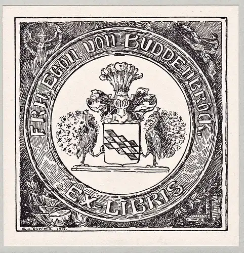 Ex Libris Frh. Egon von Buddenbrock - Exlibris ex-libris Ex Libris armorial bookplate Wappen coat of arms