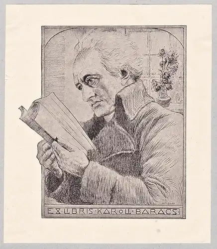 Ex Libris Karoli Baracz - Goethe Exlibris ex-libris Ex Libris bookplate