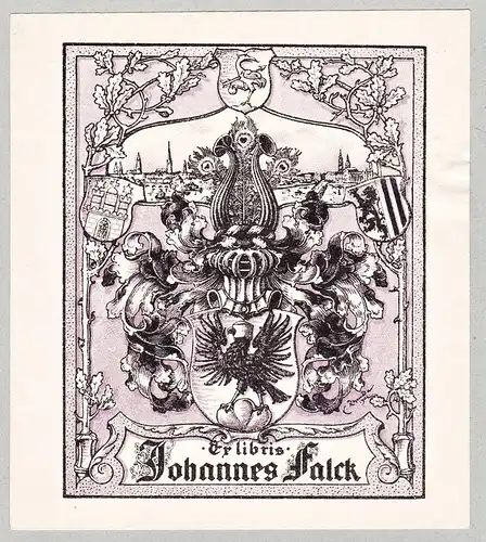 Ex Libris Johannes Falck - Exlibris ex-libris Ex Libris armorial bookplate Wappen coat of arms