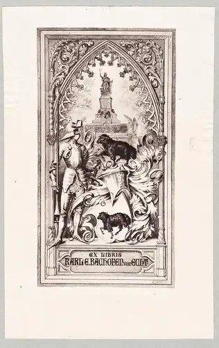 Ex Libris Karl Bachofen von Echt - Exlibris ex-libris Ex Libris armorial bookplate Wappen coat of arms