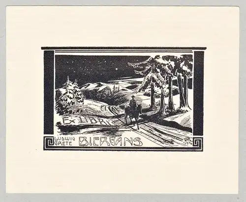 Ex Libris Ludwig u. Grete Biergans - Exlibris ex-libris Ex Libris bookplate