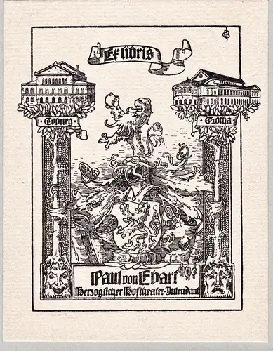 Ex Libris Paul von Ebart - Jugendstil Exlibris ex-libris Ex Libris bookplate Wappen coat of arms