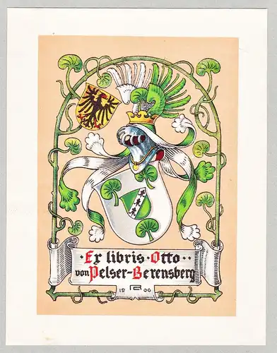 Ex Libris Otto von Pelser-Berensberg - Exlibris ex-libris Ex Libris armorial bookplate Wappen coat of arms