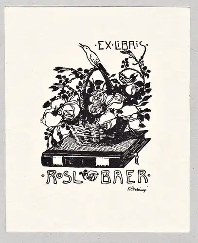 Ex Libris Rosl Baer - Exlibris ex-libris Ex Libris bookplate